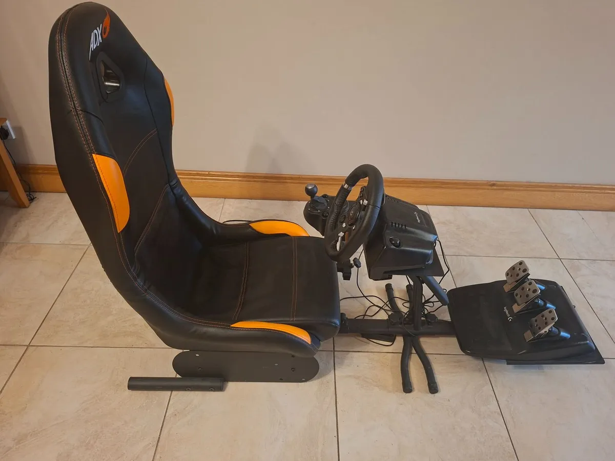 ADX gaming chair ,steering wheel ,gearbox,pedals