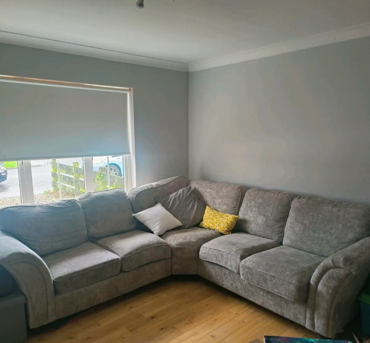 Grey/silver L-shape Couch